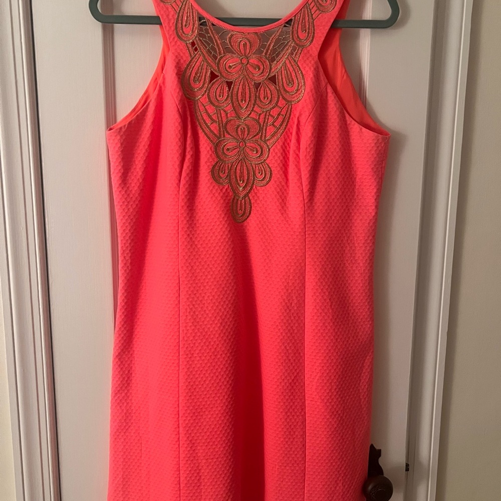 Lilly Pulitzer Vibrant Pink Dress with Embroidered Detail